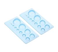 PATIKIL Quilling Mold 7x3 Inch, 2 Pack Half Ball Domes 2-Row Mold Crimper Tool for 3D Flower Pot Crafts, Blue