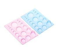 PATIKIL Quilling Mold 8x5 Inch, 2 Pack Half Ball Domes 3-Row Mold Crimper Tool for 3D Flower Pot Crafts (Blue, Pink)
