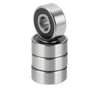 PATIKIL R3-2RS Deep Groove Ball Bearing 3/16" x 1/2" x 10/51", 4 Pack Double Rubber Sealed Miniature Bearings for Electric Motor Industrial Machine, Black&Silver