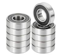 PATIKIL R8-2RS Deep Groove Ball Bearing 1/2" x 1-1/8" x 5/16", 10 Pack Double Rubber Sealed Miniature Bearings for Electric Motor Industrial Machine, Black&Silver