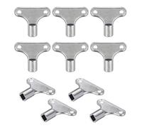 PATIKIL Radiator Valve Keys, 10 Pack Zinc Alloy Square Socket Vent Air Valve Key Wrench Plumbing Bleeder Tool Double Holes for Radiator Heater Faucet, Silver