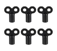 PATIKIL Radiator Valve Keys, 6 Pack Zinc Alloy Square Socket Vent Air Valve Key Wrench Plumbing Bleeder Tool Double Hole for Radiator Heater Faucet, Black