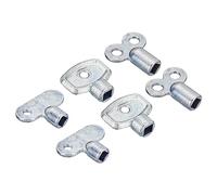 PATIKIL Radiator Valve Keys Set, 6 Pack Zinc Alloy Square Socket Vent Air Valve Key Wrench Plumbing Bleeder Tool for Radiator Heater Faucet, Silver