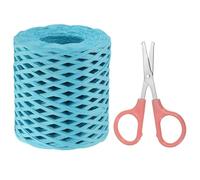 PATIKIL Raffia Paper Craft Ribbon Assortment Kit, Natural Raffia String with Scissor for Gifts, Flower Bouquets, Decoration, Blue, 218 Yards