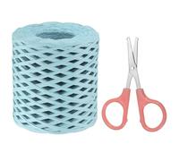 PATIKIL Raffia Paper Craft Ribbon Assortment Kit, Natural Raffia String with Scissor for Gifts, Flower Bouquets, Decoration, Light Blue, 218 Yards