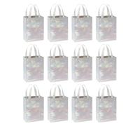 PATIKIL Rainbow Colors Gift Bags with Laser Coating, 12pcs Reusable Goodie Bags with White Handle for Wedding Birthday Party Shopping Cosmetic, 8" x 4" x 10"