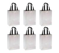 PATIKIL Rainbow Colors Gift Bags with Laser Coating, 6pcs Reusable Goodie Bags with Handle for Wedding Birthday Party Shopping Cosmetic, 8" x 4" x 10"