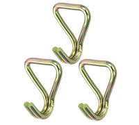 PATIKIL Ratchet Double J Strap Hook Load 2000kg, 3Pcs Heavy Duty Tie Down Strap J-Hook Cargo Hook for 50mm Tie Down Strap Webbing on Car Truck Trailer, Gold Tone (ID: 50 mm / 1.97")