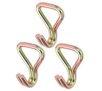 PATIKIL Ratchet Double J Strap Hook Load 3500kg, 3Pcs Heavy Duty Tie Down Strap J-Hook Cargo Hook for 50mm Tie Down Strap Webbing on Car Truck Trailer, Gold Tone (ID: 50 mm / 1.97")