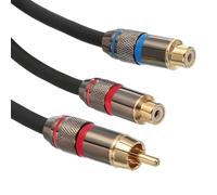 PATIKIL RCA Y Splitter Cable 1.6Ft / 0.5M, RCA Male to Dual RCA Female Connector, RCA Splitter Stereo Y Adapter for MP3, Subwoofer, Speakers, CD Player Gold/Black