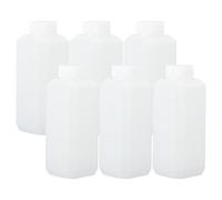 PATIKIL Reagent Bottles, 6 Pcs 250ml HDPE Narrow Mouth Square Sample Storage Container with Inner Ring Cover for Lab Water Reagent Liquids Solid Sample Storage Seal, Translucent White