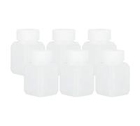 PATIKIL Reagent Bottles, 6 Pcs 30ml HDPE Narrow Mouth Square Sample Storage Container with Inner Ring Cover for Lab Water Reagent Liquids Solid Sample Storage Seal, Translucent White