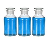 PATIKIL Reagent Media Bottle, 3 Pcs 1000ml Glass Wide Mouth Reagent Media Storage Bottle with Glass Ground Stopper for Lab Water Reagent Liquids, Chemistry, Science, Vase, Perfume, Clear