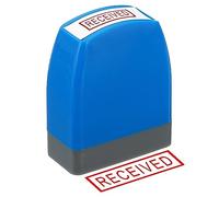 PATIKIL Received Stamp Self Inking, Red Ink Office Stamps Pre Inked Message Stamp Refillable Business Stamp Style 1, Blue