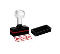 PATIKIL Received Stamp Self Inking, Red Ink Office Stamps Pre Inked Message Stamp Refillable Business Stamp, Black