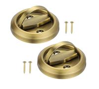 PATIKIL Recessed Door Handles, 2 Pcs Round Flush Pulls Stainless Steel Furniture Locks Hidden Embedded Fireproof Door Furniture Pull Brass
