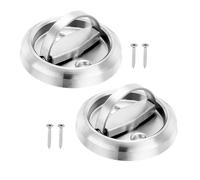 PATIKIL Recessed Door Handles, 2 Pcs Round Flush Pulls Stainless Steel Furniture Locks Hidden Embedded Fireproof Door Furniture Pull Silver