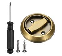 PATIKIL Recessed Door Lock, (73mm, Brass),304 Stainless Steel Round Cup Hidden Knob Handle Pull Latch Locker with Screwdriver Screws, Suit for - Privacy Sliding Door