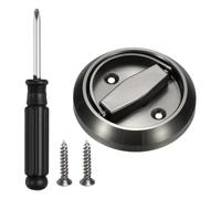 PATIKIL Recessed Door Lock, (73mm, Grey),304 Stainless Steel Round Cup Hidden Knob Handle Pull Latch Locker with Screwdriver Screws, Suit for - Privacy Sliding Door