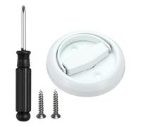 PATIKIL Recessed Door Lock, (73mm, White),304 Stainless Steel Round Cup Hidden Knob Handle Pull Latch Locker with Screwdriver Screws, Suit for - Privacy Sliding Door