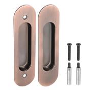 PATIKIL Recessed Finger Flush Pulls 6" Rectangular Pocket Door Handles Sliding Closet Door Pulls Barn Hardware Set with Screws/Sleeve Bolts for Home Bathroom, Red Bronze