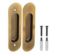 PATIKIL Recessed Finger Flush Pulls 6" Rectangular Pocket Door Handles Sliding Closet Door Pulls Barn Hardware Set with Screws/Sleeve Bolts for Home Bathroom, Yellow Bronze
