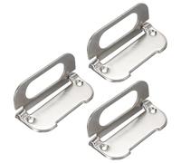 PATIKIL Recessed Pull Door Handle, 3 Pack Invisible Flush Pull Handle for Cabinet Door Toolbox Container Home Furniture Automatically Pull Handle, Silver Tone