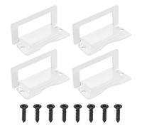 PATIKIL Recessed Pull Door Handle, 4 Pack Invisible Flush Pull Handle with Screw for Cabinet Door Toolbox Container Home Furniture Automatically Pull Handle, White