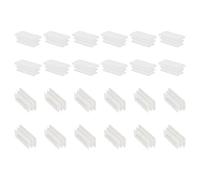 PATIKIL Rectangle Plastic Plug, 24 Pcs 1.6 x 0.8"/40 x 20mm Tubing Insert End Caps Plastic Plug Cap for Rectangle Tubes Chair Legs Furniture Metal Tubing Hardware Plugs Fences, White