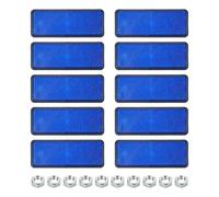 PATIKIL Rectangle Rear Reflectors, 10 Pcs Safety Reflective Warning Reflector Plastic Universal Motorcycle Reflector with M5 Screw Mount for Car Motorcycle Trailer Bike Bicycles, Blue