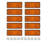 PATIKIL Rectangle Rear Reflectors, 10 Pcs Safety Reflective Warning Reflector Plastic Universal Motorcycle Reflector with M5 Screw Mount for Car Motorcycle Trailer Bike Bicycles, Yellow