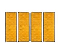 PATIKIL Rectangle Rear Reflectors, 4 Pcs Safety Reflective Warning Reflector Plastic Universal Motorcycle Reflector with M5 Screw Mount for Car Motorcycle Trailer Bike Bicycles, Yellow