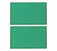 PATIKIL Rectangle Solid Flag Patch, 2 Pcs 3x2 Inch Pure Embroidered Patch Decorative for Holes Hats Jeans Repair Bags DIY Craft, Green