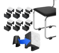 PATIKIL Rectangle U Shaped Chair Leg Tips Caps with Felt Pads, 12 Pack Slide Smoothly Furniture Feet Floor No Scratches No Noise Protectors Protect Hardwood Floors Fit Dia 14 mm Leg, Gray