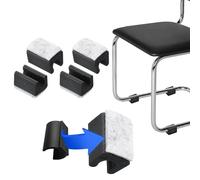 PATIKIL Rectangle U Shaped Chair Leg Tips Caps with Felt Pads, 4 Pack Slide Smoothly Furniture Feet Floor No Scratches No Noise Protectors Protect Hardwood Floors Fit Dia 10 mm Leg, Gray