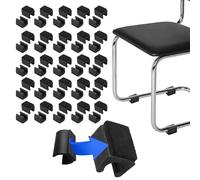 PATIKIL Rectangle U Shaped Chair Leg Tips Caps with Felt Pads, 50 Pack Slide Smoothly Furniture Feet Floor No Scratches No Noise Protectors Protect Hardwood Floors Fit Dia 14 mm Leg, Black