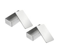 PATIKIL Rectangular Tin Box 9.2"x4.3"x2.7", 2 Pcs Metal Storage Tin Box Portable Storage Container with Lid for Tea Candy Treats Gifts Favors Candle Jewelry and Crafts, Silver