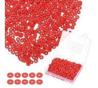 PATIKIL Red 1000 Pcs 6mm Flat Polymer Clay Heishi Beads for Jewelry Making