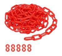 PATIKIL Red Plastic Chain, 10 ft 6mm Safety Barrier Chain for Crowd Control, Queue Line, Parking, Fence, Gate, Concert, Construction Site and Decoration
