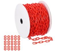 PATIKIL Red Plastic Chain, 131 ft 6mm Safety Barrier Chain Large Plastic Chain Long for Crowd Control, Queue Line, Parking, Fence, Gate, Concert, Construction Site Decoration