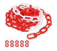 PATIKIL Red/White Plastic Chain, 10 ft 6mm Safety Barrier Chain for Crowd Control, Queue Line, Parking, Fence, Gate, Concert, Construction Site and Decoration