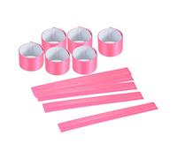 PATIKIL Reflective Bands, 12 Pcs High Visibility Reflective Arm Wrist Ankle Band Safety Reflector Strips for Night Running Cycling, Pink