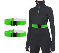 PATIKIL Reflective Belt, 2 Pcs High Visibility Running Belt Grow PT Belt Adjustable Safety Gear for Men Women Walking Cycling Motorcycling, Green