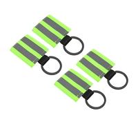 PATIKIL Reflective Keychain Tag, 4 Pack Reflective Zipper Pulls Nylon Keychain High Visibility Reflectors Tags for Backpack Pendant Dog Collar, Fluorescent Green