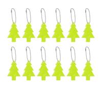 PATIKIL Reflective Keychain Tags, 12 Pack Reflective Pendant PVC High Visibility Reflector Key Ring Safety Reflector for Backpack Cycling Walking, Fluorescent Yellow