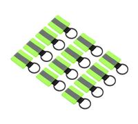 PATIKIL Reflective Keychain Tags, 12 Pack Reflective Zipper Pulls Nylon Keychain High Visibility Reflectors Tags for Backpack Pendant Dog Collar, Fluorescent Green