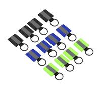 PATIKIL Reflective Keychain Tags, 12 Pack Reflective Zipper Pulls Nylon Keychain High Visibility Reflectors Tags for Backpack Pendant Dog Collar, Black/Fluorescent Green/Blue