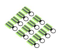 PATIKIL Reflective Keychain Tags, 12 Pack Reflective Zipper Pulls Nylon Keychains Night Visibility Reflectors Tags for Backpack Pendant Dog Collar, Fluorescent Green