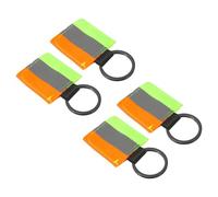 PATIKIL Reflective Keychain Tags, 4 Pack Reflective Zipper Pulls Nylon Keychain High Visibility Reflectors Tags for Backpack Pendant Dog Collar, Fluorescent Green/Orange