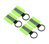 PATIKIL Reflective Keychain Tags, 4 Pack Reflective Zipper Pulls Nylon Keychain High Visibility Reflectors Tags for Backpack Pendant Dog Collar, Fluorescent Green